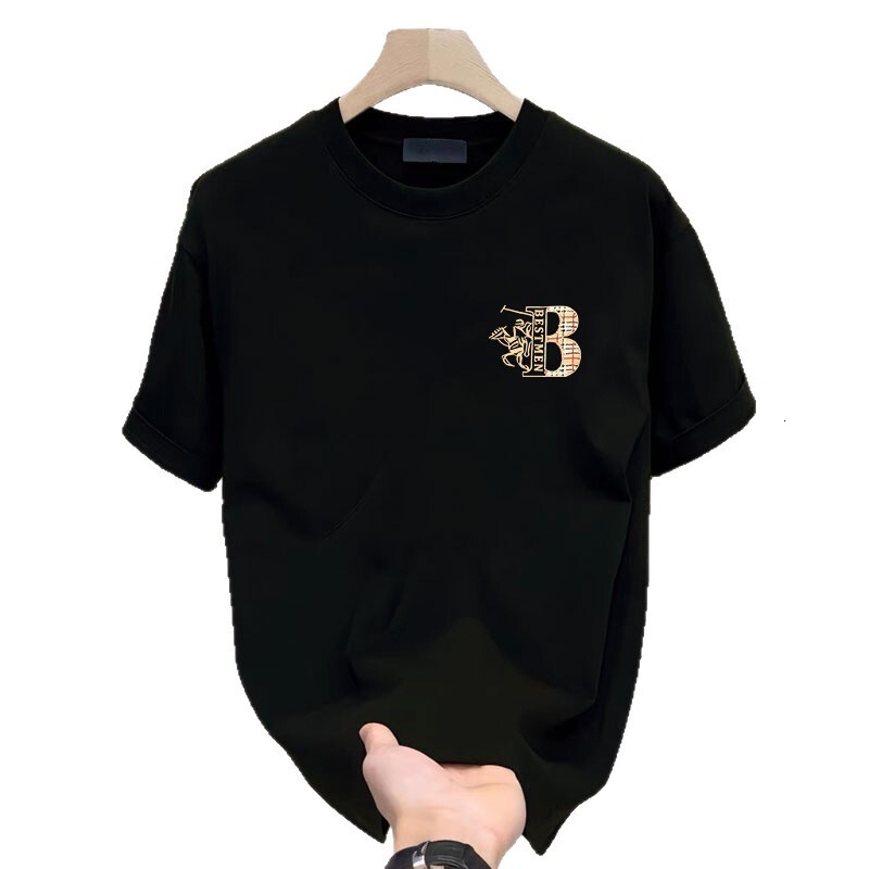 Luxury Designer Men's Casual Sport T-shirt B Logo Knight Embroidered Oversized Cotton Tee High-end Street Fashion Premium Summer Activewear - view 6