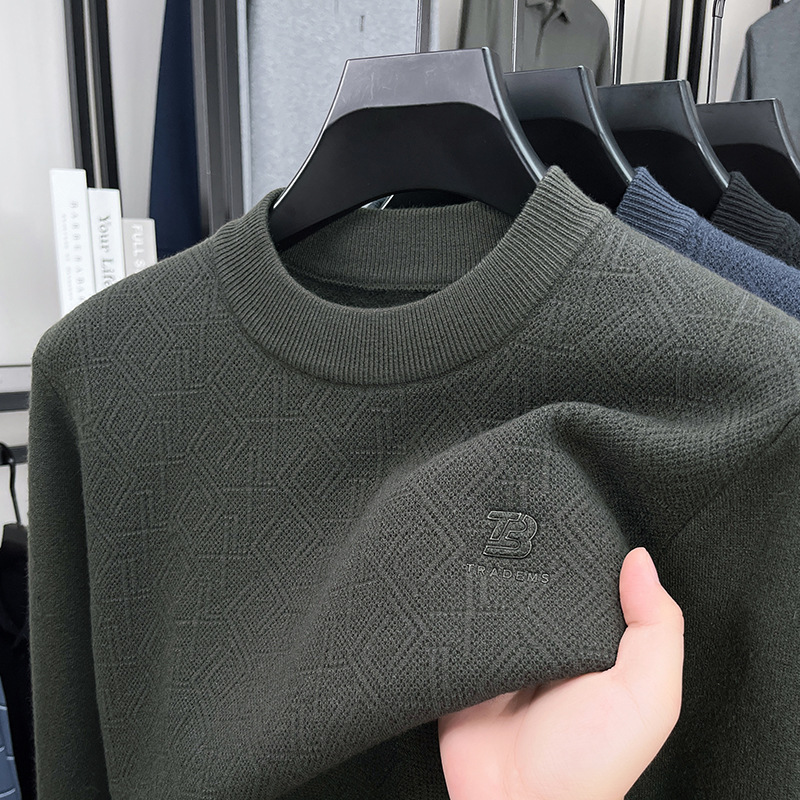 Luxury Brand Designer Men's Casual Sweater New Men's Clothing&# 039 Sports Fashion Semi High Neck Warm Knit Sweater