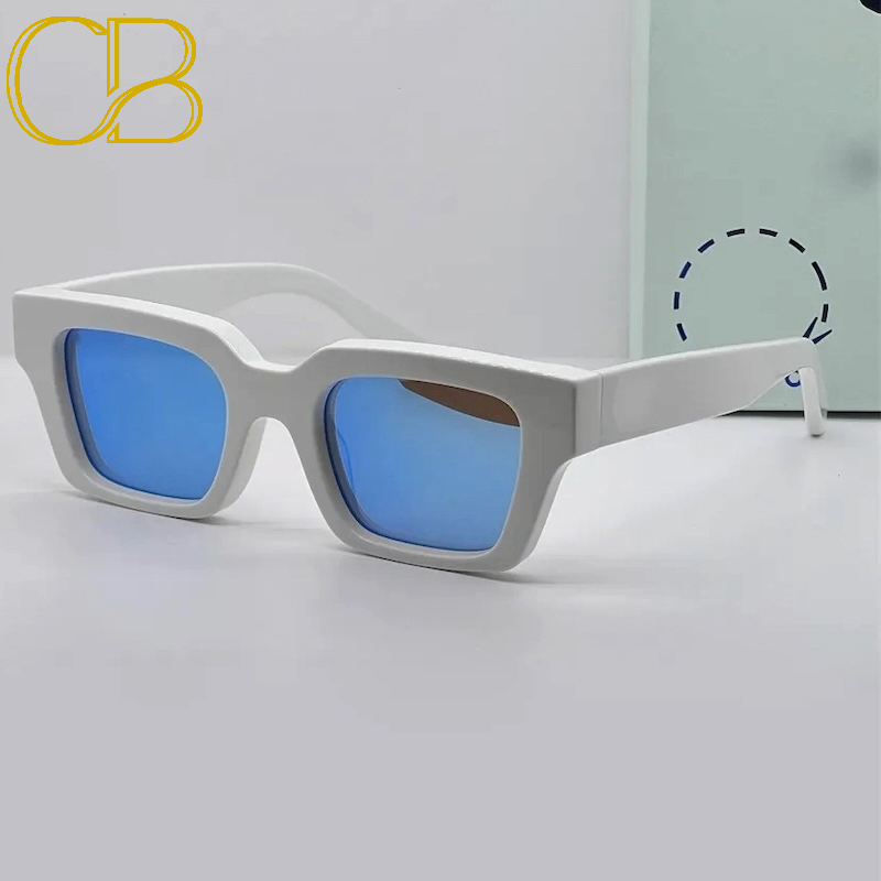 Luxury Hot 008 Designer Sunglasses for Men Women Cool Famous Fashion Classic Thick Plate Black Frame Eyewear Handmade Acetate White Mirror Brand Sun G