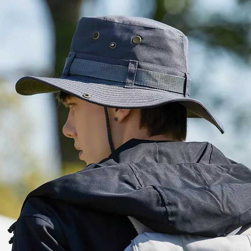 Men Fishing Visor Hat UV Protection Face Neck Outdoor Hiking Cover Wide Brim Sunscreen Cap H260407