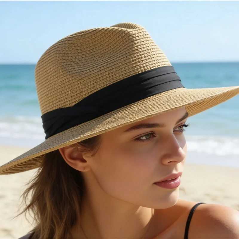 Summer Classic Sun Hats for Men Women Children Panama Hats Wide Brim Beach Straw Hat H260407