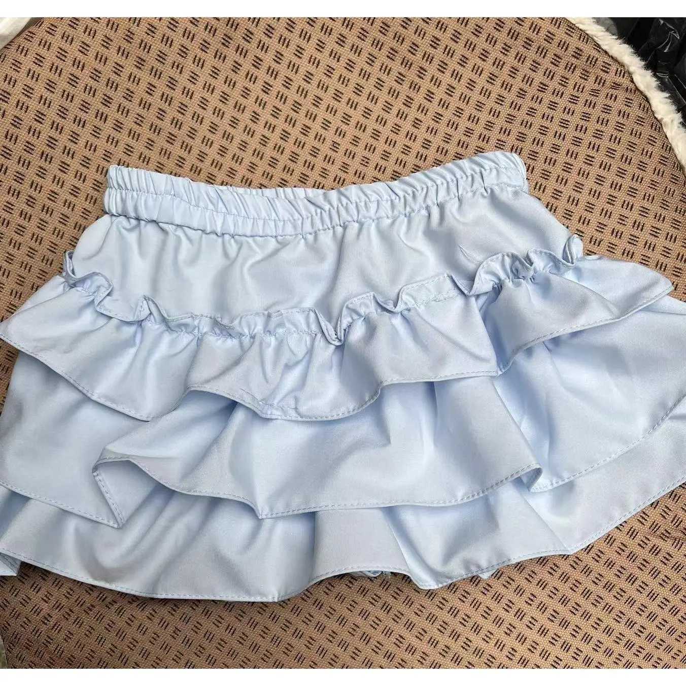 Children Girls Pleated Cake Skirts Summer 2026 Elastic Waist Infant Babys Girls Bubble Skirts Toddler Kids Girls Princess Skirts H260407