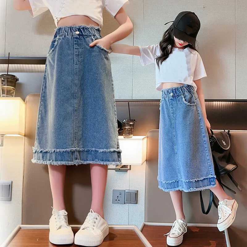 School Girls Denim Skirt Spring Summer New 2026 Casual Skirt for Children Fashion Teenage Kids Skirt 9 13 14 Years H260407