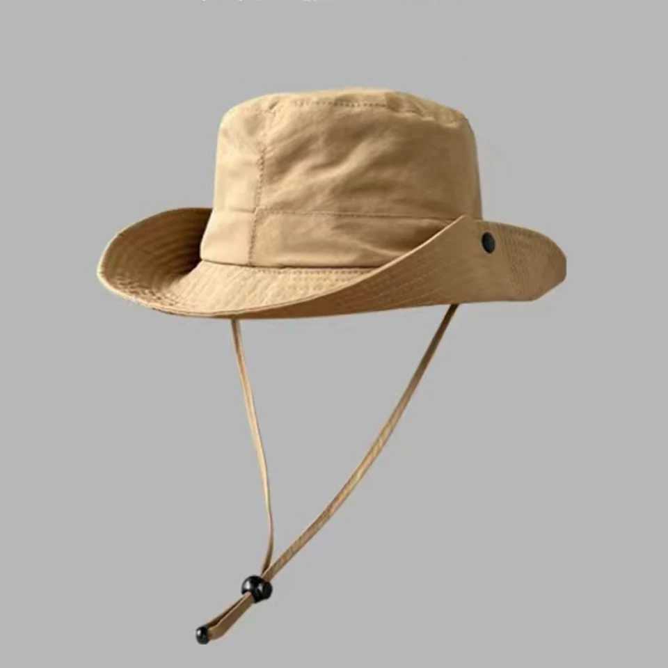 Sun Hat with Adjustable Chin Strap Bucket Hat UV Protection Wide Brim Fishing Hat Quick Dry Summer Cap Hiking Camping Hat H260407