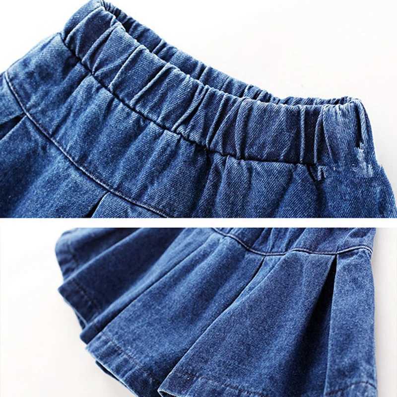 Summer Girls Skirt Denim All-Match Short Skirt 2022 Spring New Fashion Stitching Clothes Kids Outfit Casual Baby Clothing H260407