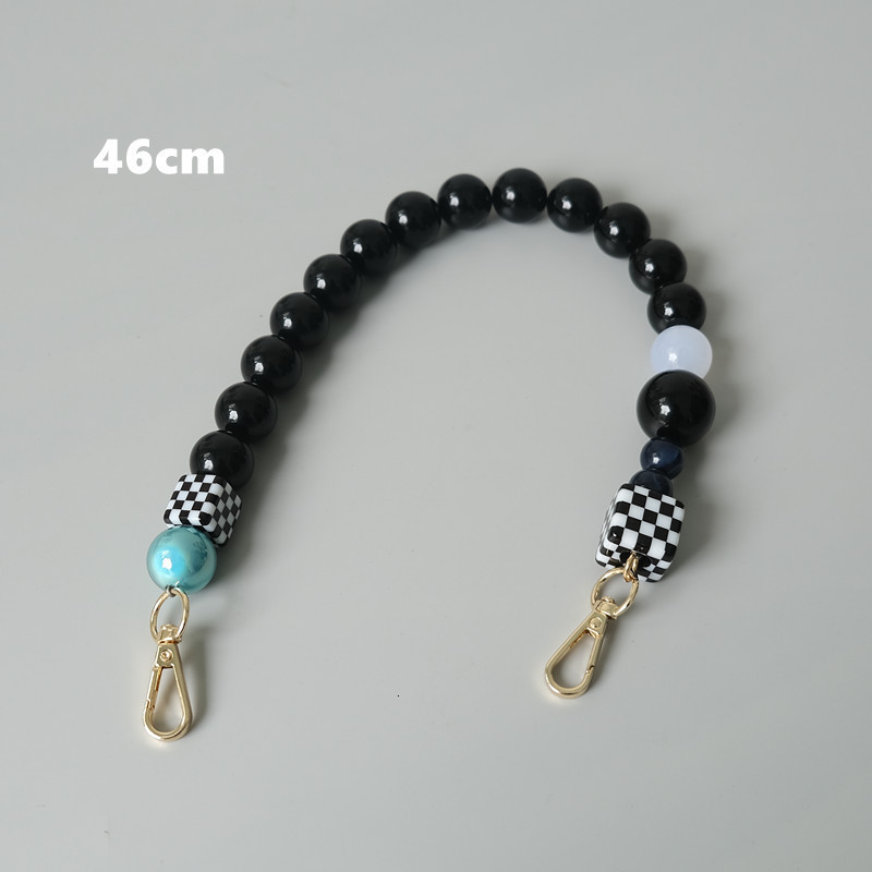 New Woman Bag Accessory Black White Blue Acrylic Resin Beads Parts Handcrafted Wristband Women Replacement Bag Handle Chain