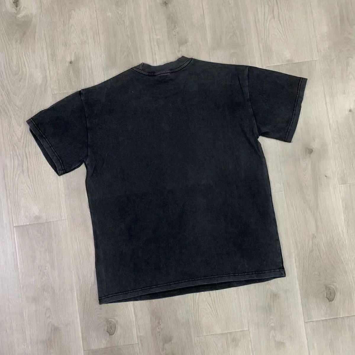 Fashion Streetwear Short Sleeve Washed Cotton Rhinestone Tshirts for Men Round Neck Baggy Diamond Top Tees Oversized 260407