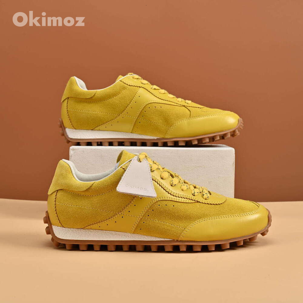 Casual Shoes Running Sneaker Designer Shoes Vibrant Yellow Suede Retro-Style Sneakers Gym Sneakers OKIMOZ c40 Big Size