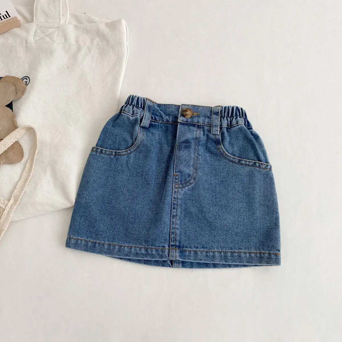 Girls Clothing Denim Short Skirt Summer Korean Baby Girl Half Skirt Children Half Body Wrap Buttocks Versatile Skirt H260407