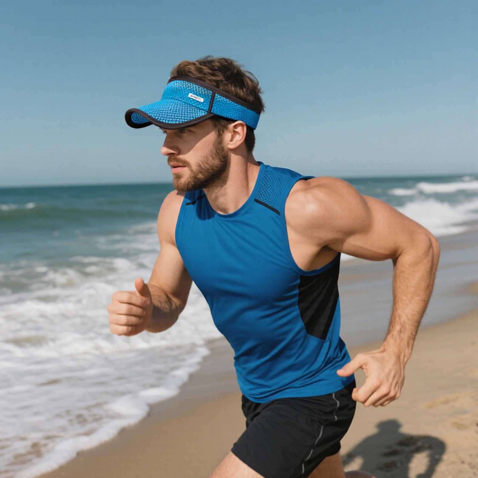 Breathable Mesh Sun Visor for Men Women - Quick Dry Sports Empty Top Hat for Running Golf Tennis H260407