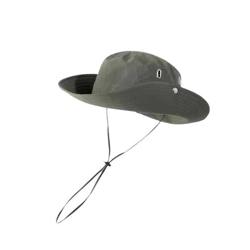 Unisex Sun Hats Outdoor Fishing Hiking Drawstring Cowboy Hats Vacation Beach Fashion Versatile Fisherman Hats Summer Accessories H260407