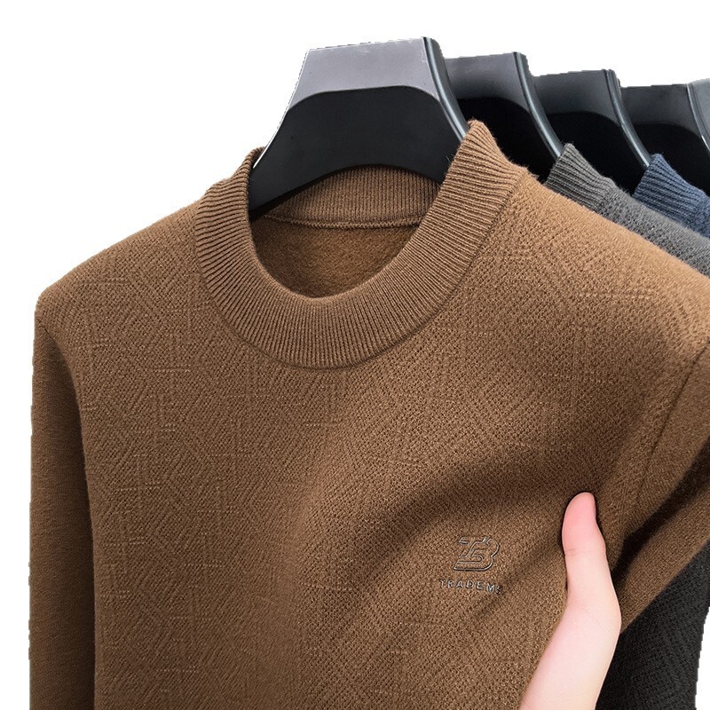 Luxury Brand Designer Men's Casual Sweater New Men's Clothing&# 039 Sports Fashion Semi High Neck Warm Knit Sweater