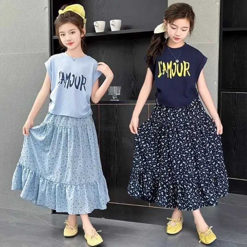 Girls Floral Summer Skirt 2026 Trendy Lightweight Floral Half Skirt for Kids Cute Floral Dress for Children Summer Fashion H260407
