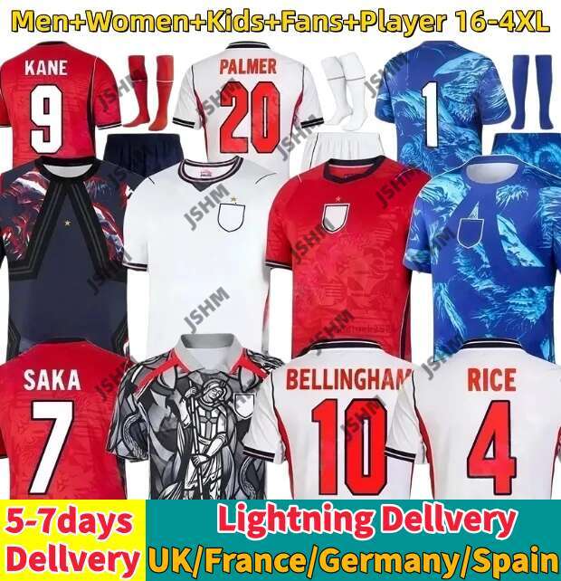 2026 england kit 26 27 World Cup Soccer Jersey Men Kids KANE SAKA BELLINGHAM ROGERS RICE PICKFORD FODEN GORDON PALMER RASHFORD Palace Football Shirt
