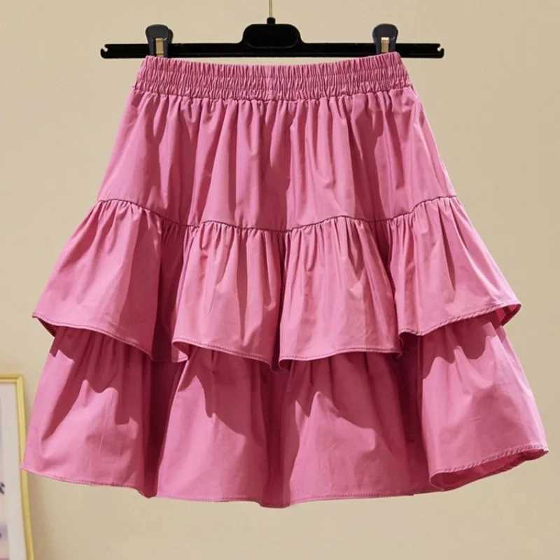 Korean Style Girls A line Puffy Layered Skirt Summer Kids Clothing with Umbrella Design Stylish Comfortable H260407