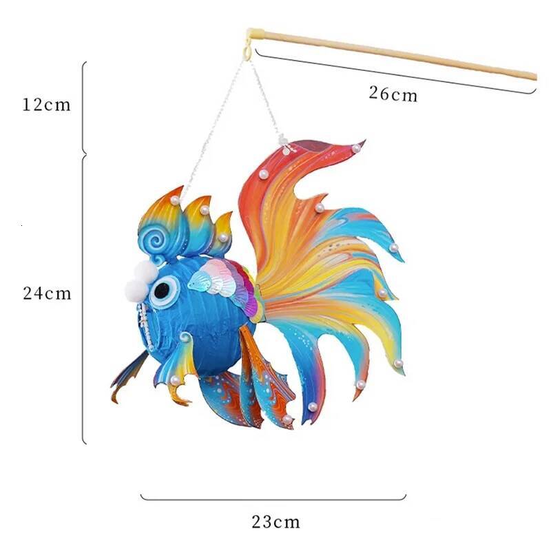 1Pcs LED Light Kids Mid-Autumn Festival Blessings Chinese New Year Glow Handheld Glowing Koi Carp Fish Lantern