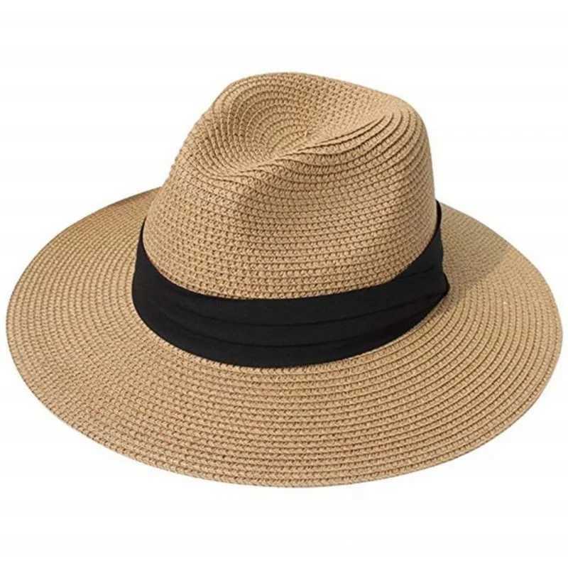 1 PC 3Collapsible Sun Protection Fashion New Straw Hat Solid Color Casual Wide Brim Beach Hat Women Summer Cap H260407