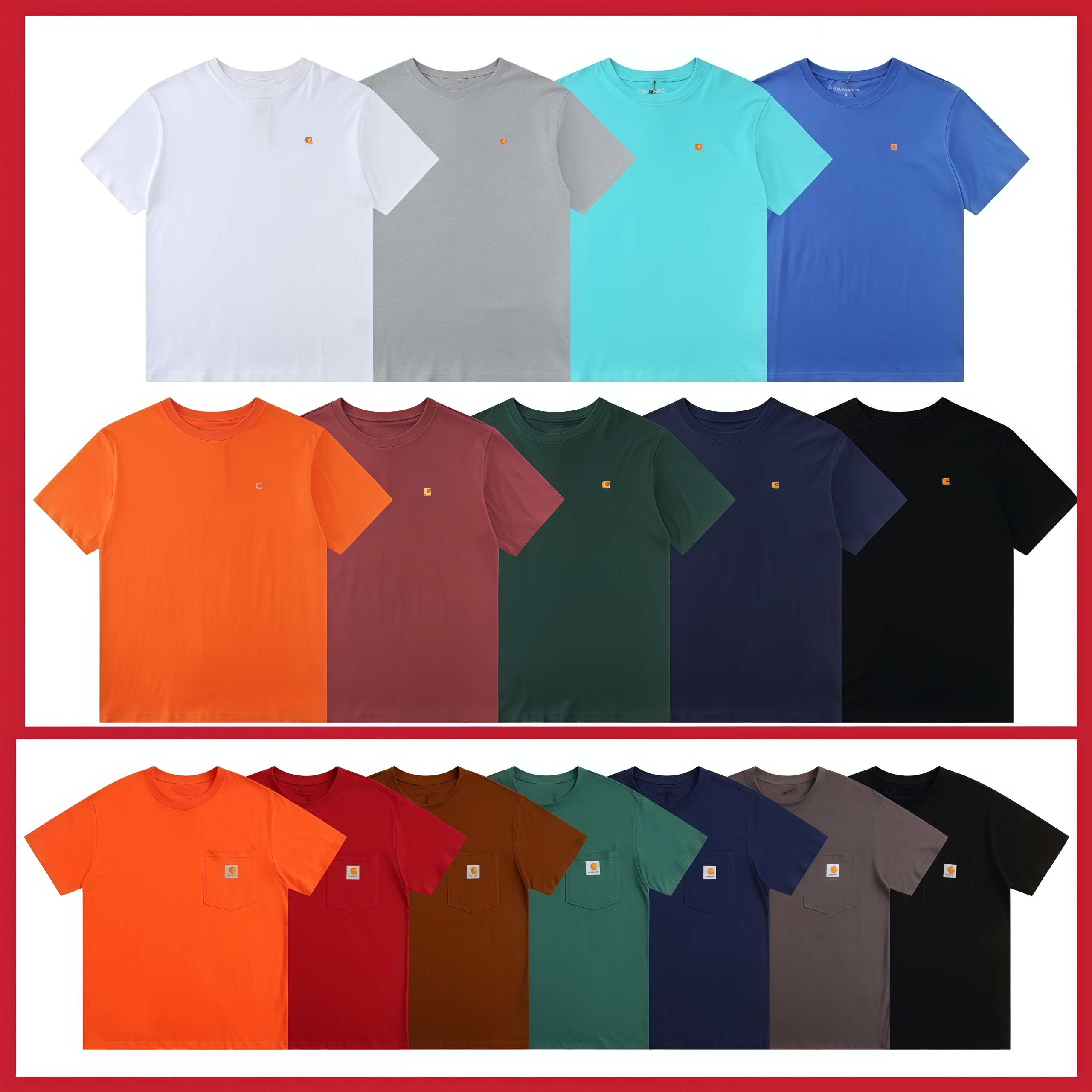 Designer casual classic carhshirts mens women t shirt carhshirts Round Neck couples t Letter Embroidery cotton shirts North America luxury Brand sweatshirts us