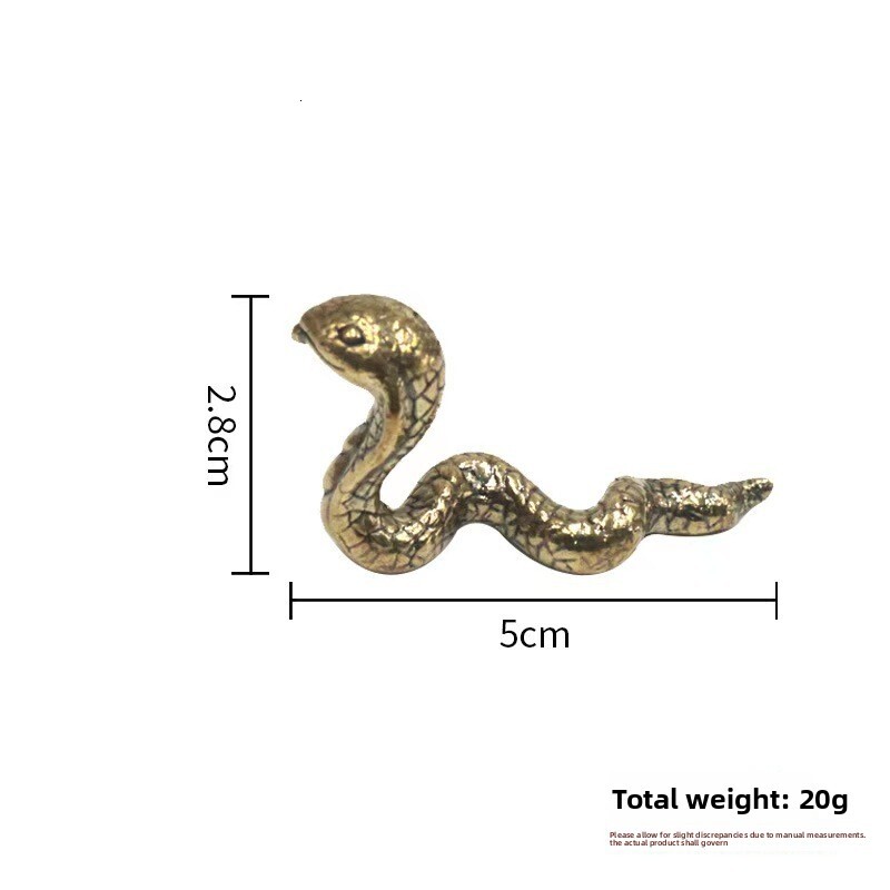 Ornament Pure Copper Eyeglass Snake Vintage Distressed Exquisite Simulation Tea Pet Living Room Decoration Craft Home Gift