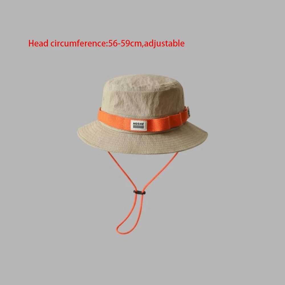 New Trendy Bucket Hat Anti-Sun Adjustable Fishing Cap Breathable Waterproof Ponytail Hat Gift H260407