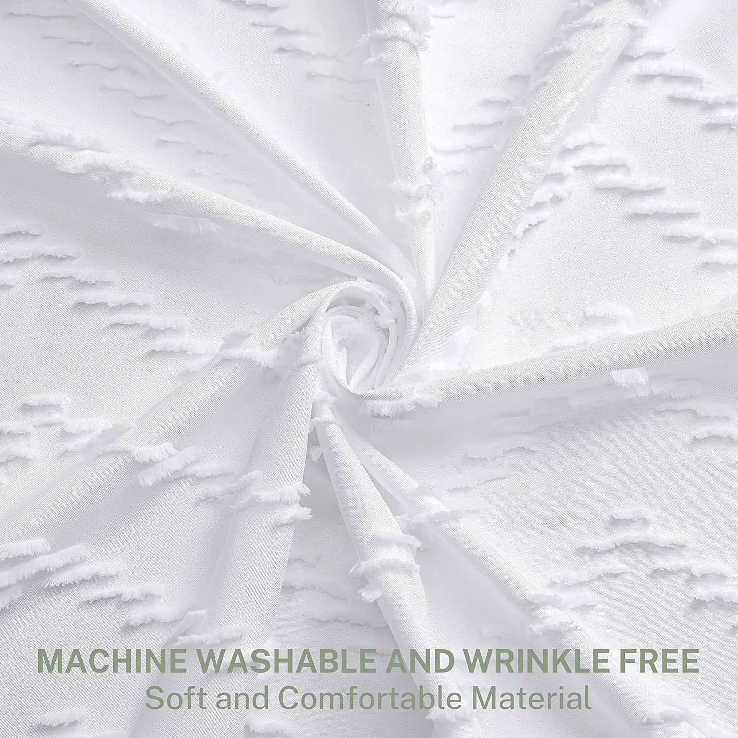 Shower Curtain Bohemian Cut Flower Geometric Plaid Pattern Tassel Hem Thick Solid Color Waterproof Luxury Style Bathroom Curtain