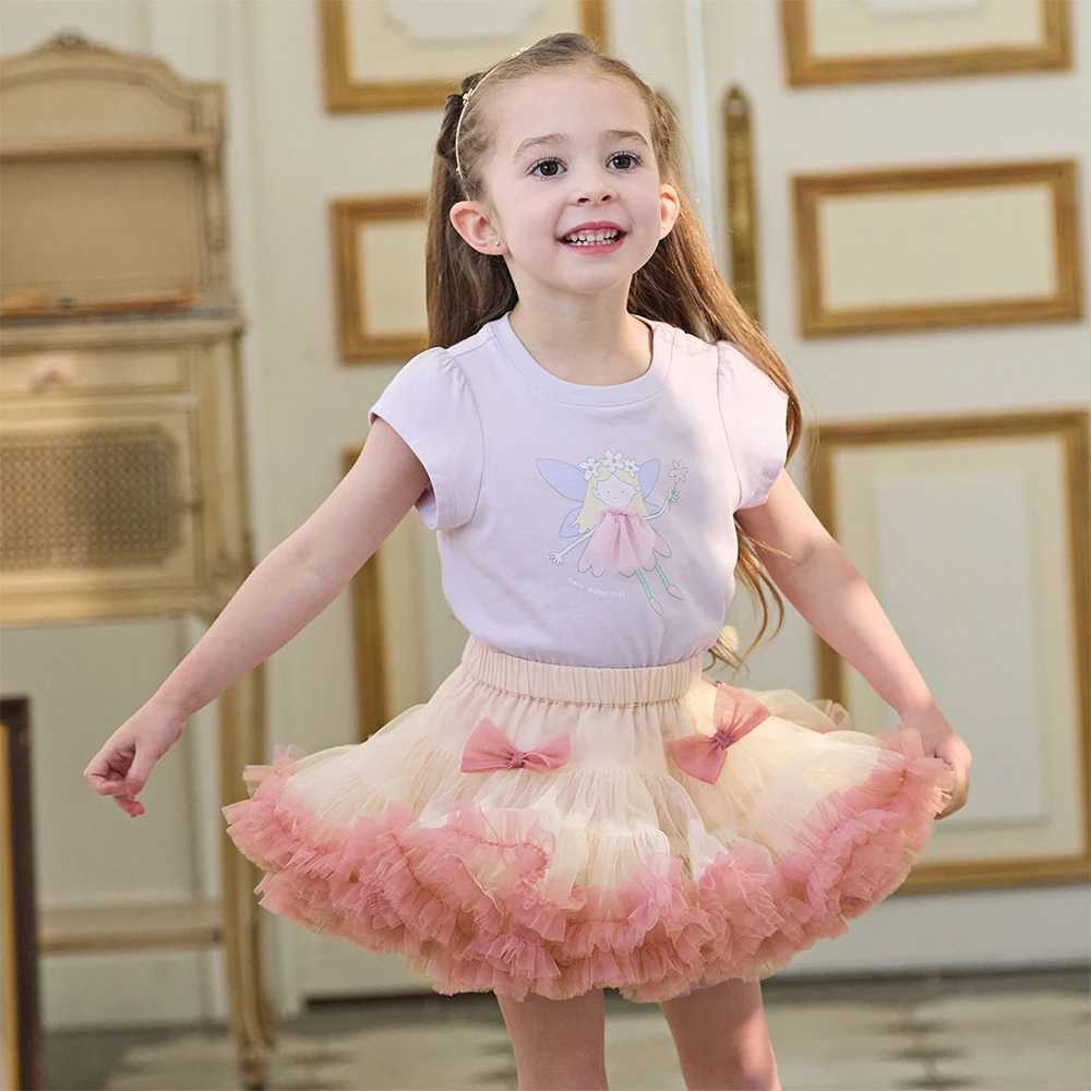 Dave Bella Girl Mesh Mini Skirt Sweet Summer Mesh Princess Skirt Cute Children Ball Gown Gentle Outdoor Party DB2262399 H260407