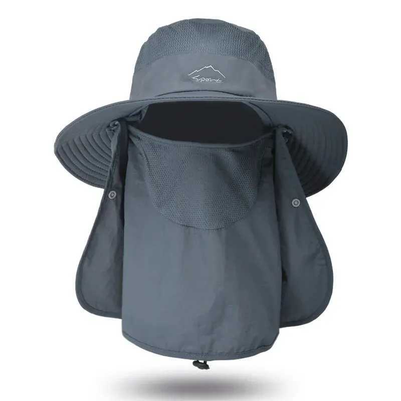 UV Protection Fisherman Cap Face Neck Cover Outdoor Fishing Cycling Removable Men Visor Hat Women Quick Drying Bucket Hat H260407