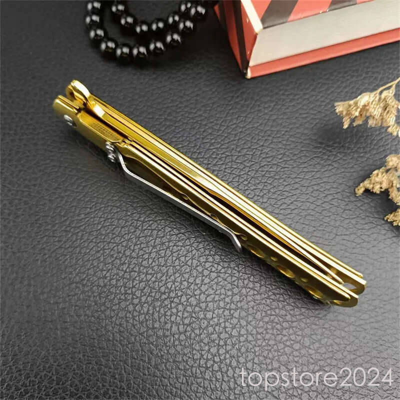 Golden M10 butterfly knife folding Swordfish Manual Durable and Not Easy to Fade knife 420 Steel Handle 440c Sharp folding Blade Outdoor Kitchen Multi