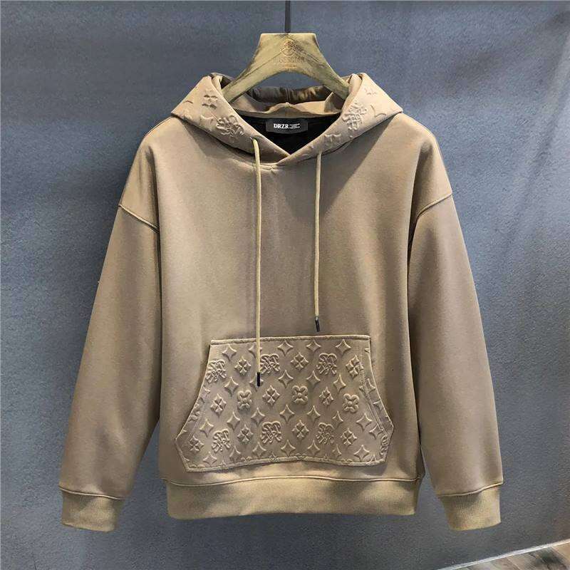 American Retro Casual Long Sleeve Sweatshirt For Men, Spring And Autumn, Size, 100Kg Loose Fit, Trendy Brand, Versatile Plus Size Jacket