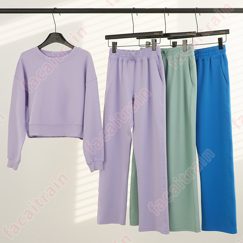 womens hoodies yoga sets Designer Sweatshirt Sweatpants Pullover Hoodie Pullover Yoga 2pc suits Long Sleeve Crop Top Fitness Workout Crew Neck Gym Hoodies