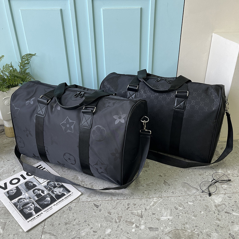 2026 New Arrival Monogram Duffle Bag for Women - Premium Black Nylon Travel Duffel, Luxury Large Capacity Weekender Overnight Bag