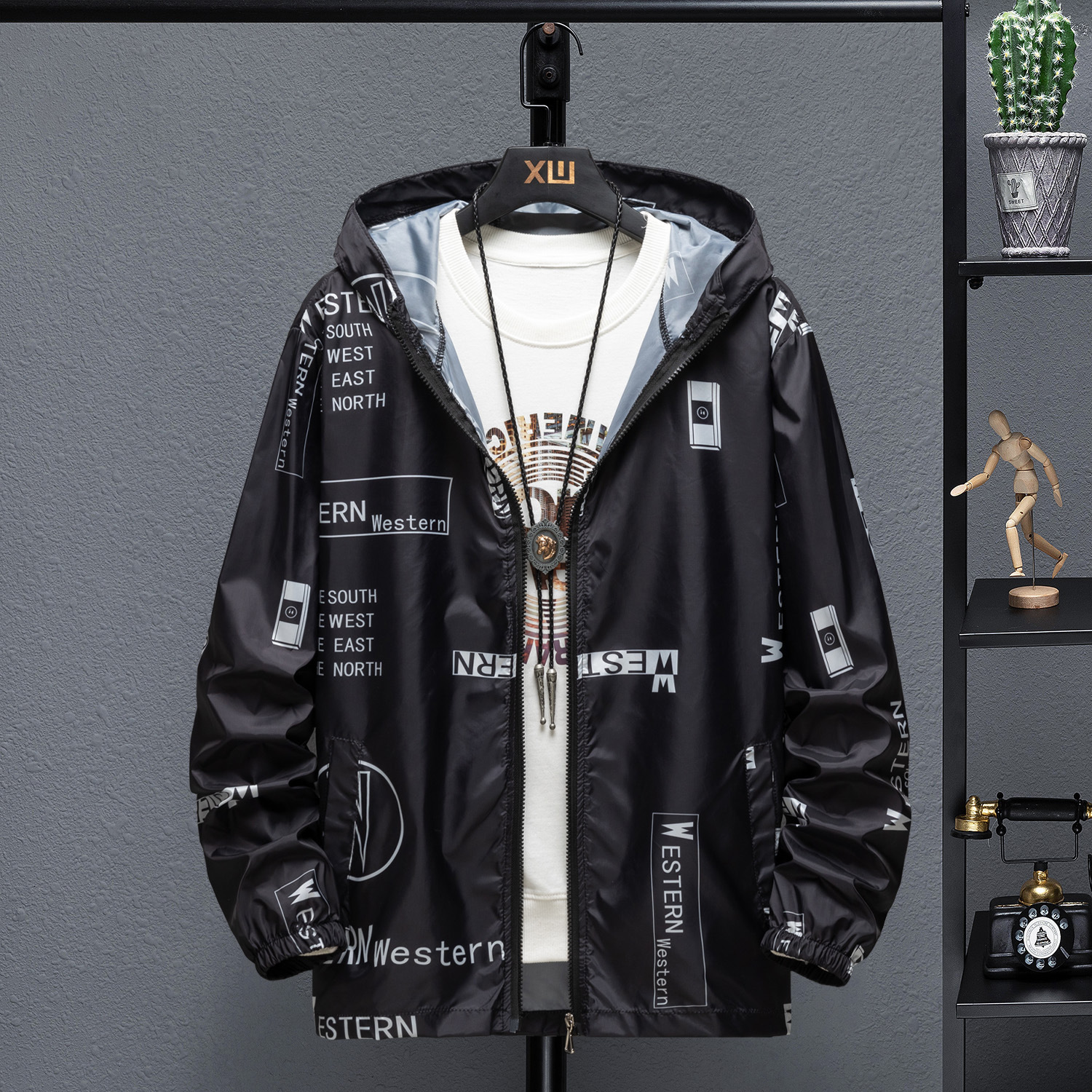 Men's Designer Jacket Spring And Autumn Windbreaker Jacket Zipper Colorful And Fashionable Hooded Men's Raincoat Jacket High-quality Slim Fi