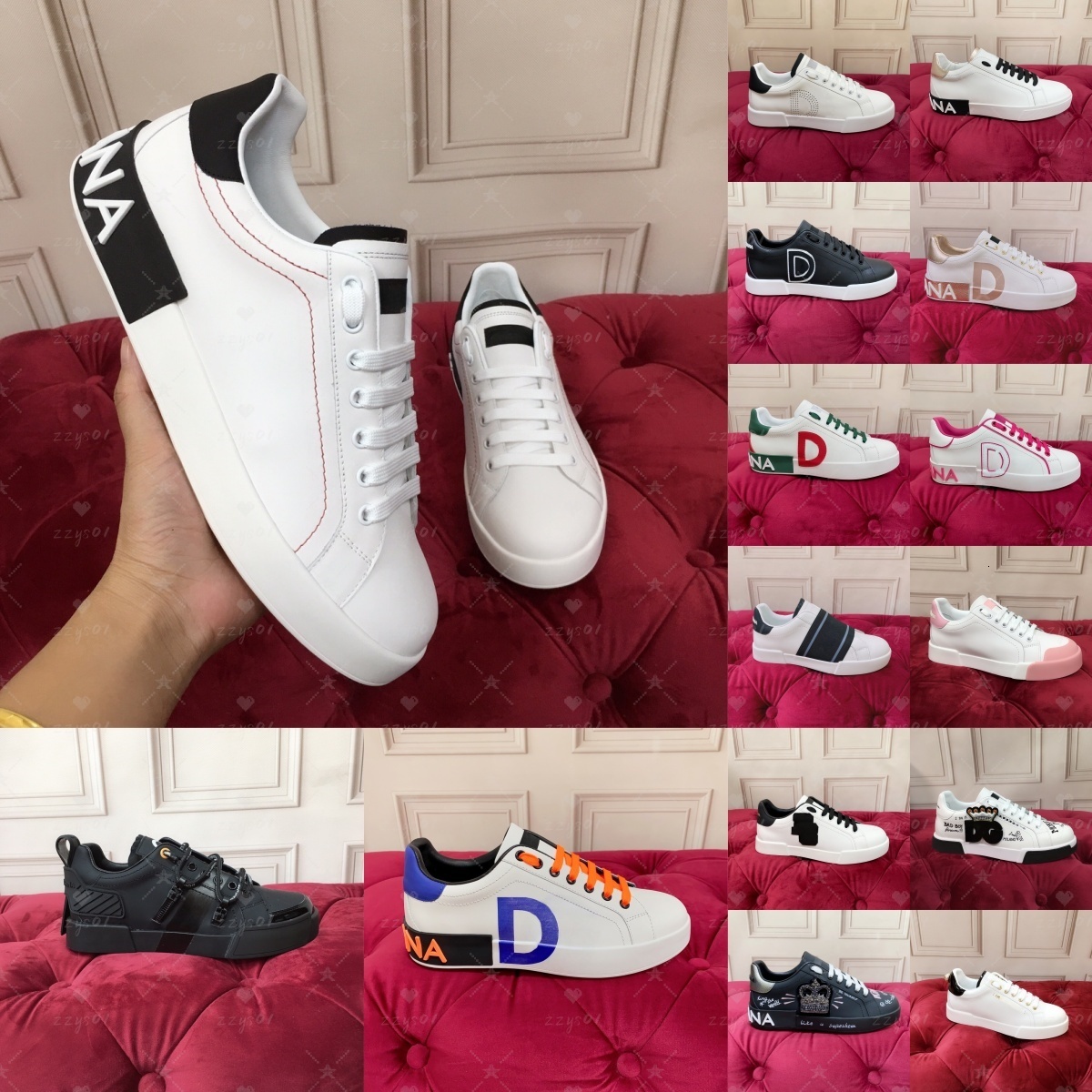 designer dolceshoes casual dolice genuine leather, sports sneakers with laces new generation breathable men's white dolces dolcee e gabanna shoes trainer with box