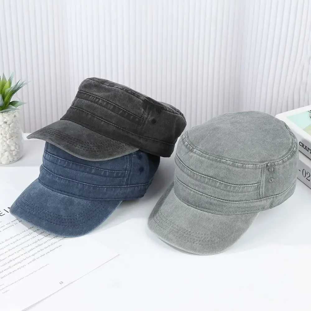 Big Head Man Large Size Pure Cotton Washed Flat Cap Outdoor Baseball Cap Fishing Sun Hat H260407