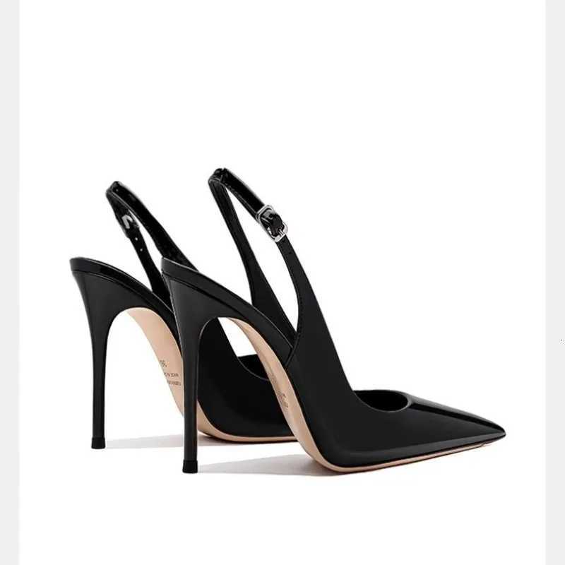 Sexy high-heeled sandals with pointed tips and elegant summer patent leather strappy fashionable party womens shoes Z260407