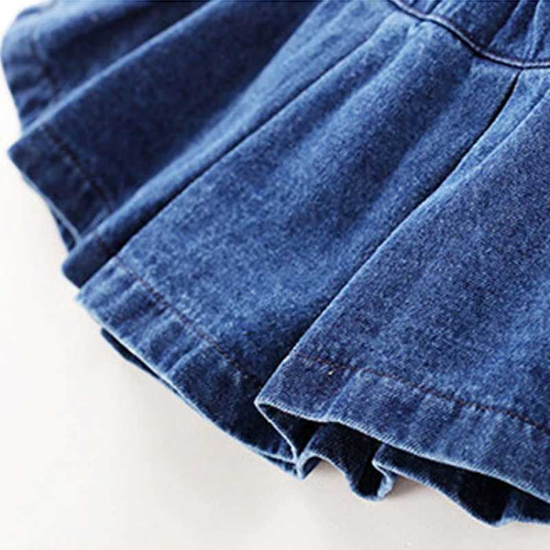 Summer Girls Skirt Denim All-Match Short Skirt 2022 Spring New Fashion Stitching Clothes Kids Outfit Casual Baby Clothing H260407