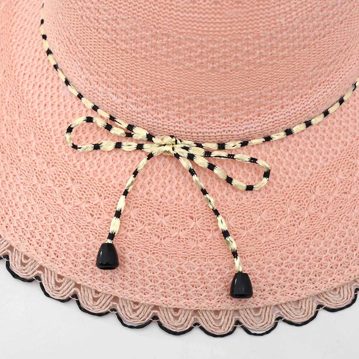 2025 Summer New Womens Wide Brim Straw Sun Hat - Foldable UV Protection Beach Travel Hat for Outdoor Stylish Sunblock H260407