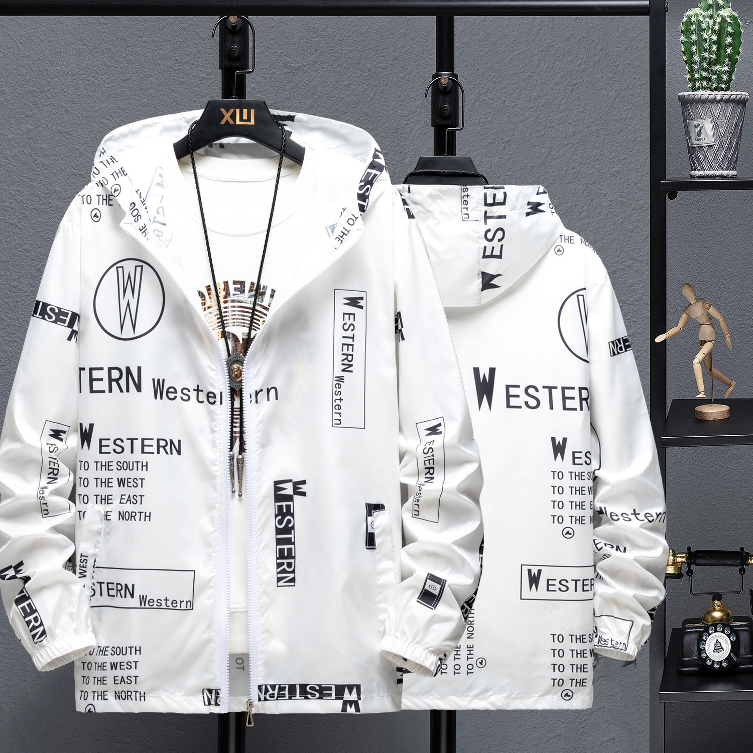 Men's Designer Jacket Spring And Autumn Windbreaker Jacket Zipper Colorful And Fashionable Hooded Men's Raincoat Jacket High-quality Slim Fi