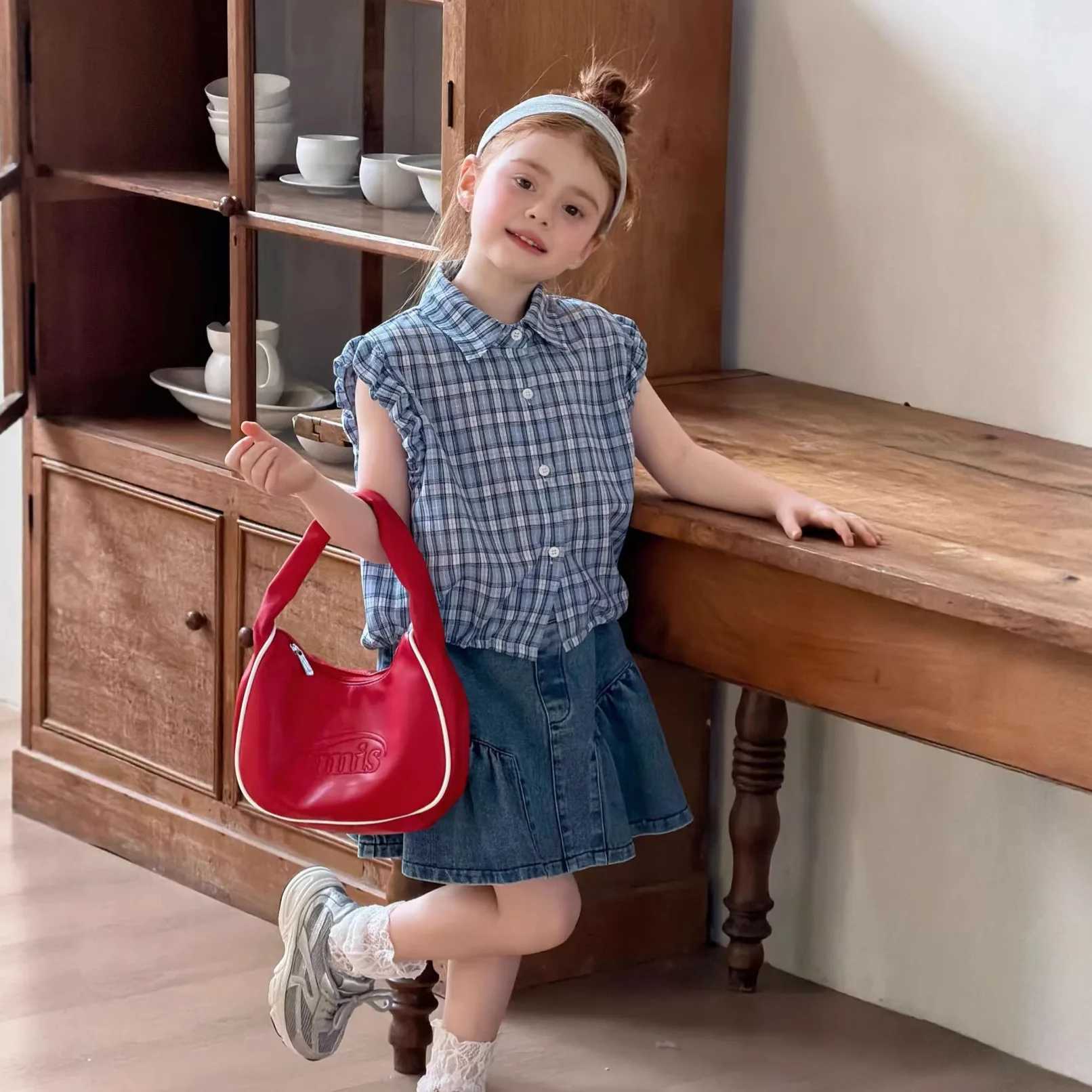 Girls Skirt 2026 Spring and Summer New Childrens Clothing Korean Style Girls Baby Fashion Flouncy Jeans Skirt Simple Daily H260407