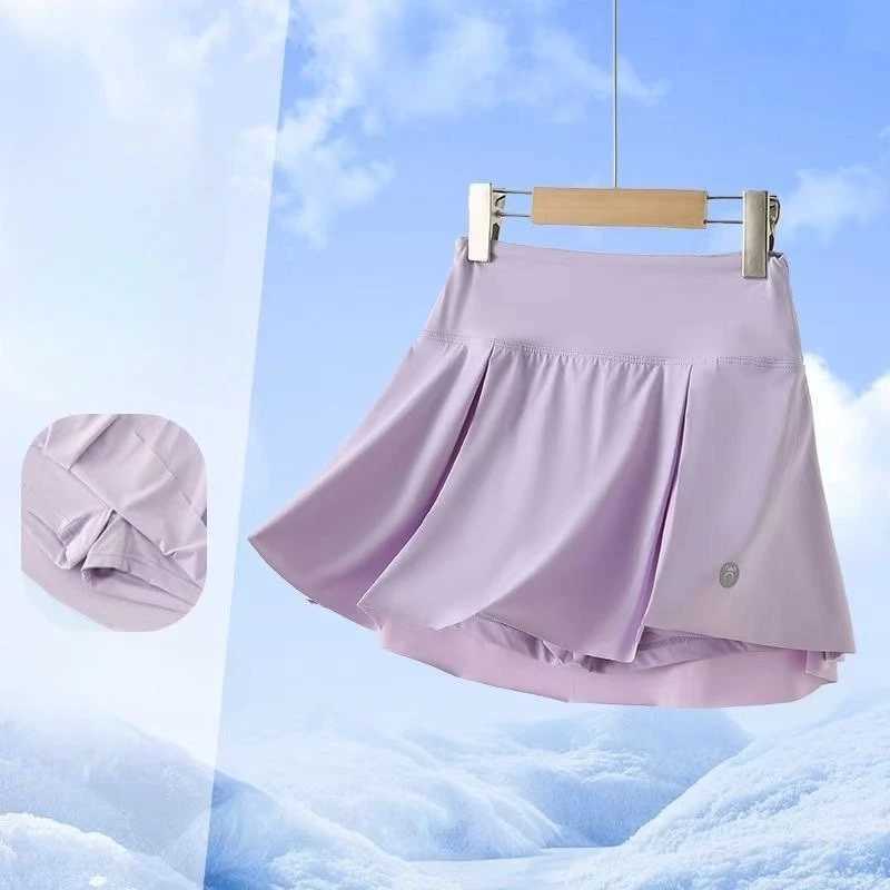 Girls Ice Silk Quick Dry Pleated Skort Summer Anti-Exposure Tennis Skirt School Uniform Style Dance Athletic H260407