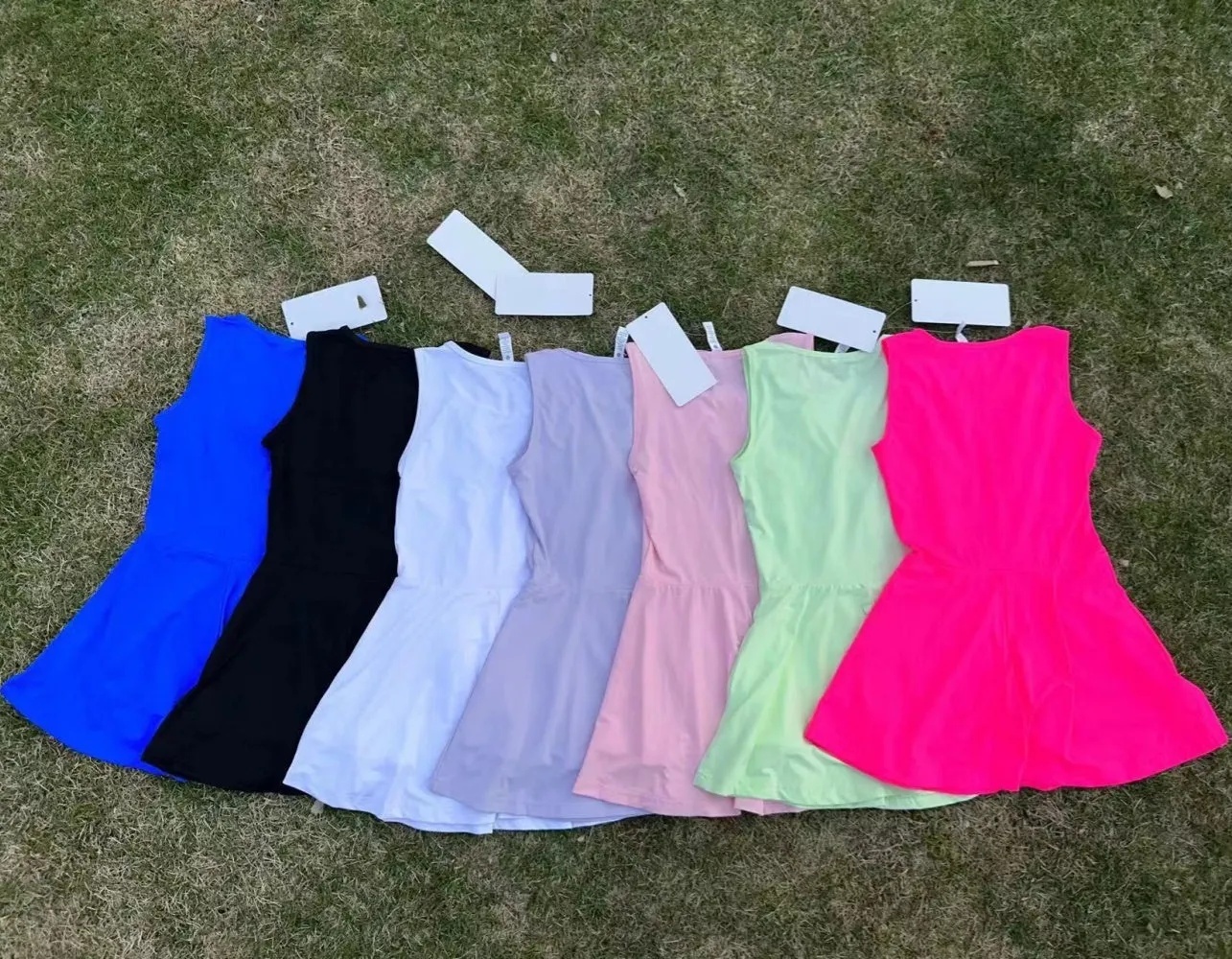 UU-L2456 Girls Yoga Dresses Girl Sports Long Skirt Fitness Exercise Tennis Dress
