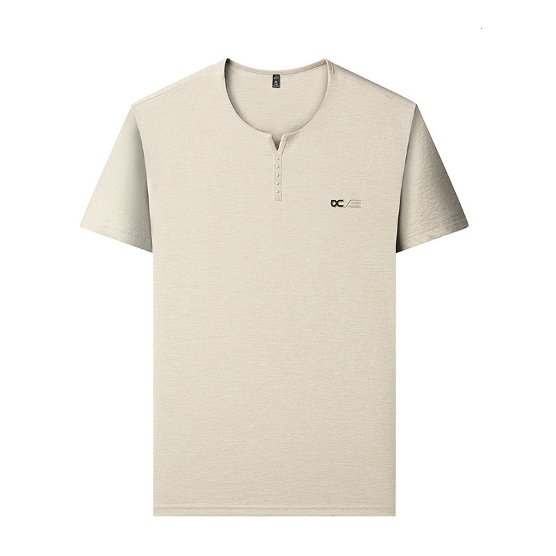 Luxury Brand Designer Men T-shirt summer men fashion small V-neck casual everyday wear middle-aged men top short-sleeved cotton tee