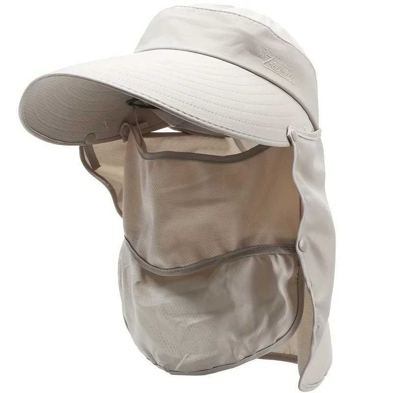 Outdoor sun hat womens summer detachable shawl fisherman hat breathable fishing camping hiking hat H260407
