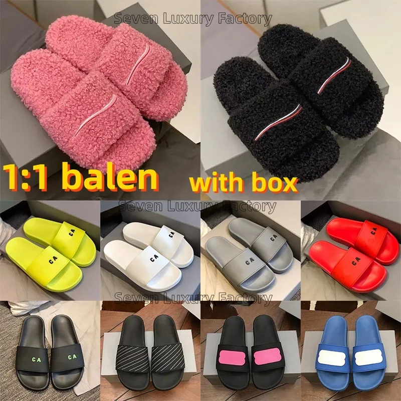 designer Shoes Slides Bal Furry Designer Mules Wintr Womn Mn Paris Slipprs Ladis Fashion Wool Fur Fluffy Warm Lttrs Sandals Comfortabl Fuzzy Slippers size35-46