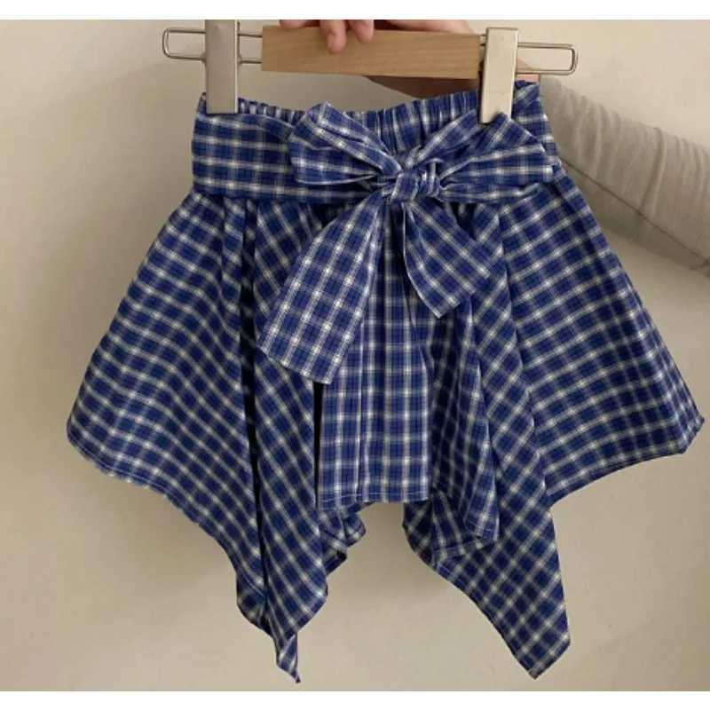 Girls Summer Trendy Cool Street Dance Anti-light Culottes Childrens Korean Version Fake Shirt Irregular Skirt Fashion H260407