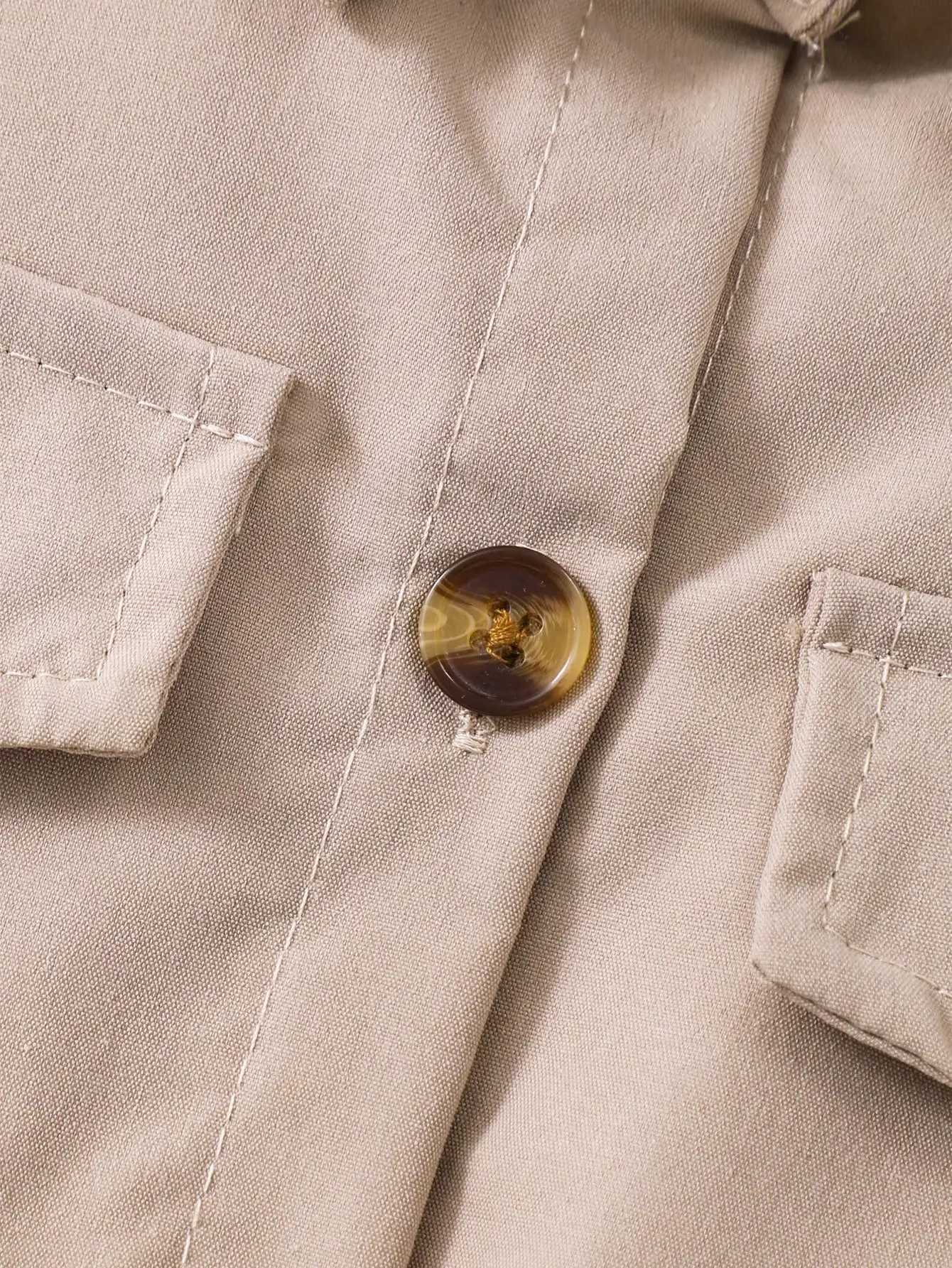 Girls Sleeveless Collared Dress with Tulle Skirt and Satin Bow Belt Beige Summer Casual H260407