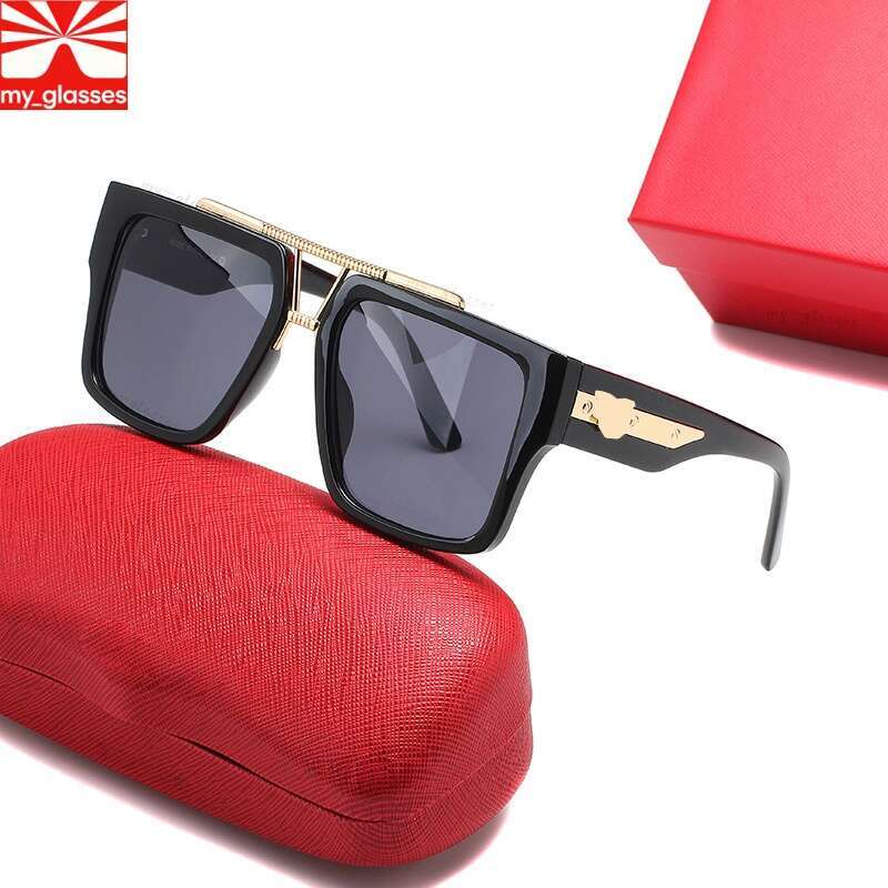 Designer Sunglasses Sports Mens Women Gold and Silver Frameless Metal Round Oval Optical Frame Black Grey Blue Transparent Lens Sun Eyewear Fashion Glasses