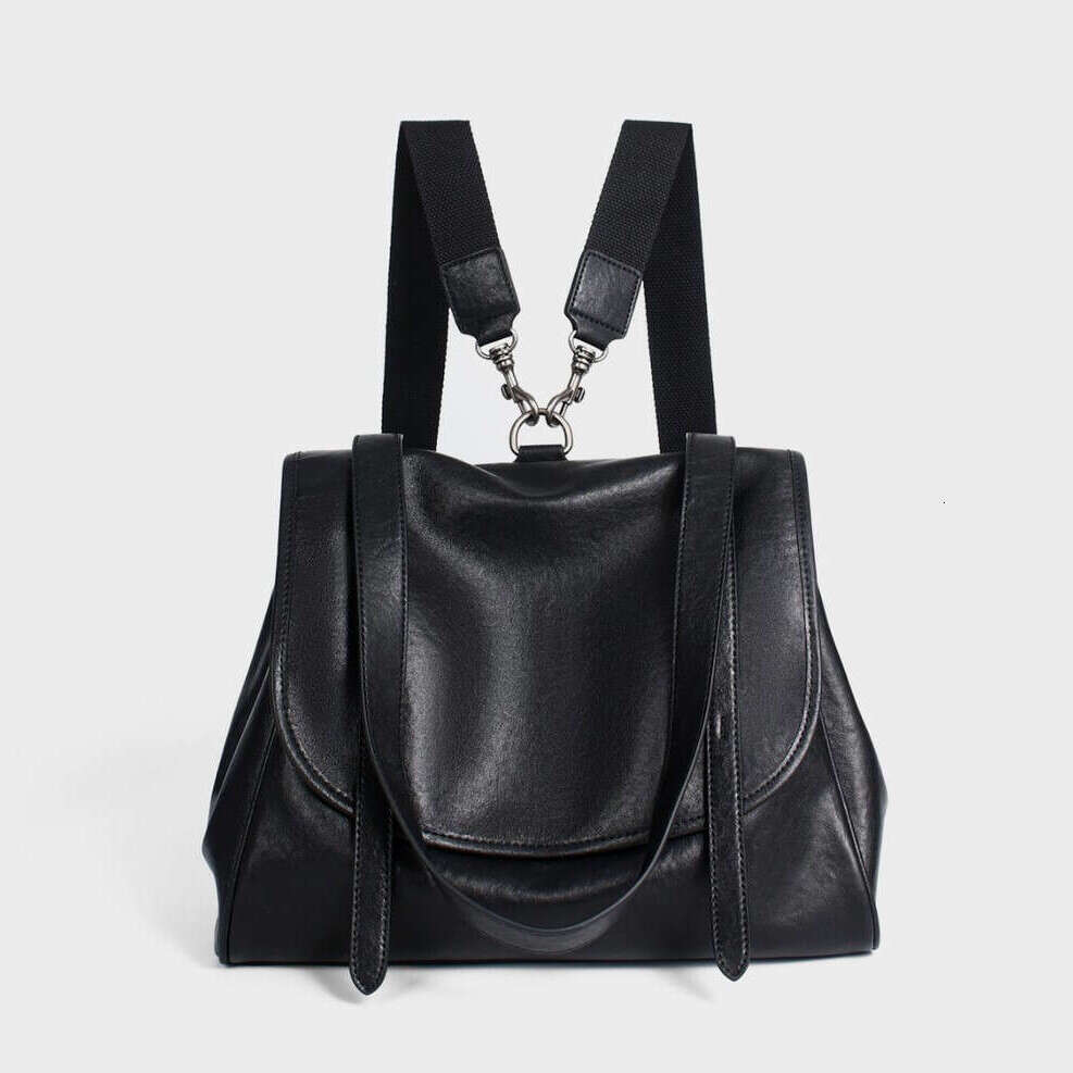 OLOEY Genuine Large Capacity Vintage Soft Leather Fashion Backpack College Style Travel Shoulder Versatile Crossbody Bag - view 4