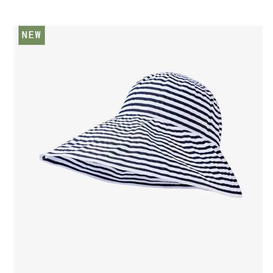 Summer Hats For Women Sun Hat Foldable Striped Big Brimmed Casual Sunhat Sunshade H260407