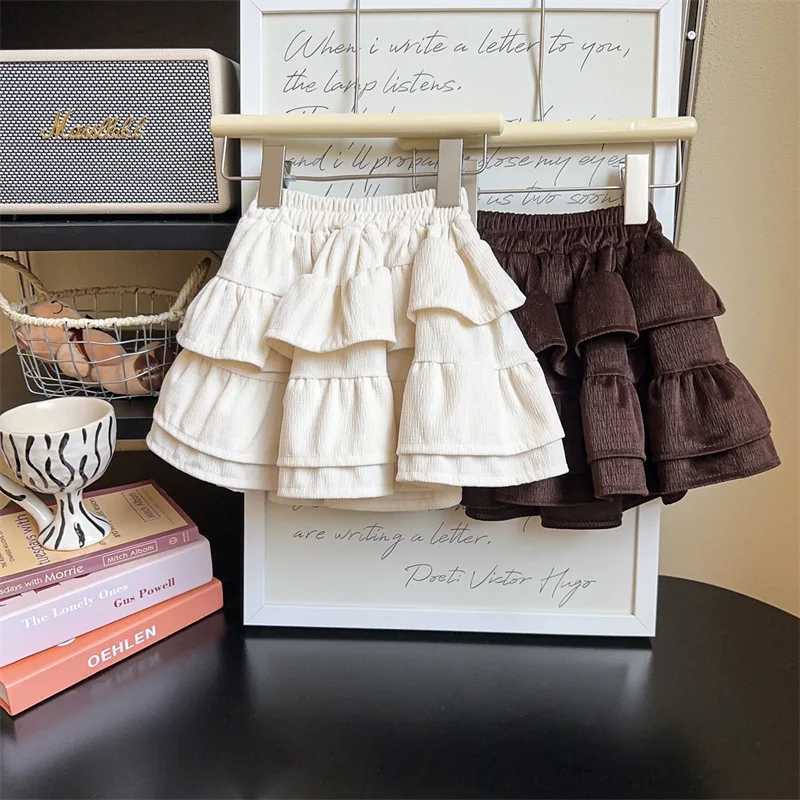 Korean Autumn Children Girls Skirts Corduroy Solid Elastic Waist Little Girls Skirts High Quality Infant Baby Girls Cake Skirts H260407
